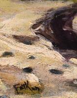 Olvashatatlan jelzéssel: Havas utca. Olaj, karton. Sérült. 39,5x50 cm