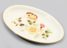 Zsolnay pillangó mintás ékszeres tálka, jelzett, hibátlan, 11x7 cm