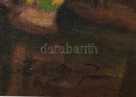 Olvashatatlan jelzéssel, erdélyi magyar festő, XX. sz. második fele: Erdőrészlet. Olaj, farost. 50x6...