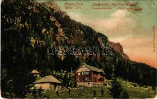 Tátra, Magas-Tátra, Vysoké Tatry; Nagytarpataki völgy, Zerge szálloda. Franz Pietschmann / Gross-Kohlbachtal, Hotel Gemse / valley, hotel (ragasztónyomok / glue marks)
