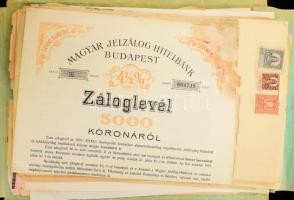 cca 1900-1940 100 db vegyes nyomtatvány és okmány: fejléces számlák, biztosítási kötvények, kisnyomt...
