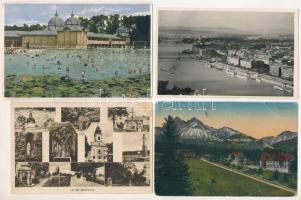 7 db RÉGI, főleg magyarországi város képeslap, közte 1 MODERN művészlap / 7 pre-1945 mainly Hungarian town postcards, with 1 modern art postcard