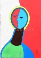 Olvashatatlan (AJ?) jelzéssel: Portré. Olaj, vászon, 50x35 cm