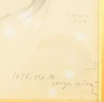 Varga Nándor Lajos (1895-1978): Ádám Lajos portréja. Ceruza, papír, jelzett. Üvegezett fakeretben