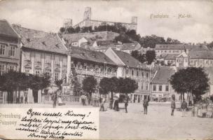Pozsony Fish square with the office of the Pozsony Self-help Association and the shop of Károly Hadrava (EB)