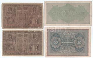 Német Birodalom 1918-1922. 20M-1000M (4db) T:F,VG
German Empire 1918-1922. 20 Mark - 1000 Mark (4pc...