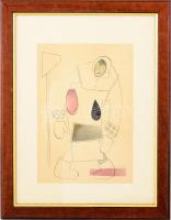 Vlagyimir Lebedev (1891-1967): Alak. Tus, vegyes technika, papír. Jelzés nélkül. Üvegezett fakeretben. 29x19,5 cm / Vladimir Lebedev (1891-1967), Russian avantgarde painter: Figure. Ink and mixed technique on paper, unsigned, framed, 29x19,5 cm