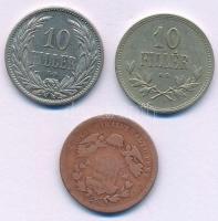 1868KB 1kr Cu "Angyalos címer" + 1909KB-1916KB 10f alpakka (2xklf) T:XF-F