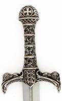 Fantázia tőr, angol és kelta jellegű plasztikus motívumokkal díszített, tömör fém markolattal, hüvel...