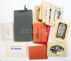 cca 1900-1960 Régi városképes leporellók, sokszorosított fotónyomatok, képeslap füzetek, össz. 15 db: cca 1900 Velence képeslap füzet, cca 1920-30 Abbázia fotónyomatok (2 db), Ulmi és freiburgi dóm, cca 1960 Lipcse (3 db) és egyéb NDK helyszínek, stb.