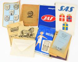 Kis vegyes papírrégiség tétel: reklámok, okmányok stb