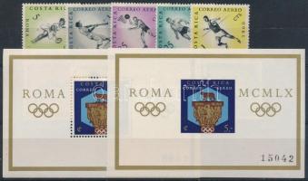 1960 Olimpia sor + fogazott és vágott blokk Mi 570-579 + 580 A-B