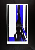 Kass János (1927-2010): Kékszakállú vára. Ofszet nyomat, papír, jelzés nélkül. Kissé foltos. 47x25 cm.