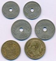 Románia 1905-1906. 5b Cu-Ni (2xklf) + 10b Cu-Ni (2xklf) + 1930. 5L Ni-sárgaréz "I. Mihály"...