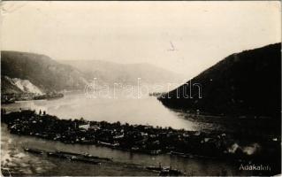 1931 Ada Kaleh (Orsova), látkép, gőzhajó, uszályhajók. Ios. B. Handl / general view, steamship, barges. photo (EB)
