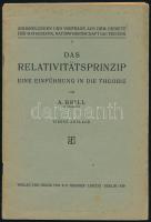 Brill, Alexander: Das Relativitätsprinzip. Eine Einführung in die Theorie. Abhandlungen und Vorträge aus dem Gebiete der Mathematik, Naturwissenschaft und Technik 3. Leipzig-Berlin, 1920, B. G. Teubner, IV+43+(1) p. Német nyelven. Kiadói tűzött papírkötés, kissé sérült, foltos borítóval, belül jó állapotban.