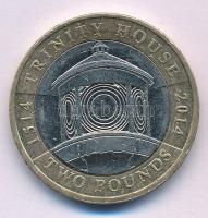 Nagy-Britannia 2014. 2P bimetál "Trinity House" technológiai hibás veret (hátlapon a belső gyöngykör elcsúszott) T:XF United Kingdom 2014. 2 Pounds bimetallic "Trinity House" technology error mint (The inner bead circle on the back has slipped) C:XF