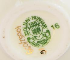 Zsolnay búzavirág mintás váza, jelzett, hibátlan, m: 8,5 cm