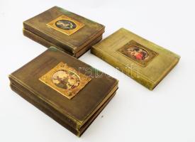 A nagy francia forradalom és Napóleon. I-V. kötet. Teljes!. Írták: Adorján Andor, Kéry Pál, Seress László és Zilahi Kiss Béla. Szerk. Borovszky Samu. Bp.,é. n. (1910 körül), Orsz. Monografia Társ. Szövegközti képanyaggal és önálló táblákkal gazdagon illusztrálva. Kiadói, aranyozott egészvászon-kötésben, Gottermayer-kötés, az elülső kötéstáblákon rézplakettbe foglalt színes képekkel, A kötetek borítója enyhén hajlott és foltos, néhány fűzés laza, egyébként jó állapotban