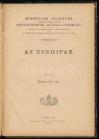 Görög István (szerk.): Az üvegipar. Hivatalos jelentés a Párisban 1878-ban tartott egyetemes kiállításról. Bp., 1879, Orsz. M. Kir. Statistikai Hivatal (Pesti Könyvnyomda Rt.), 94 p. Szövegközti ábrákkal illusztrálva. Korabeli félvászon-kötésben, sérült, hiányos gerinccel, belül nagyrészt jó állapotban, tulajdonosi névbélyegzővel. Ritka!
