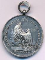DN "GYMNASIUM SOCIETATIS JESU AD S. STEPHANUM IHS - COLOCAE / UNUS ACCIPIT BRAVIUM" kétoldalas ezüstözött, peremen jelzett bronz medál füllel (40mm) T:XF, ezüstözés kopás, patina