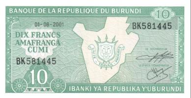Burundi 7db klf modern bankjegy T:I