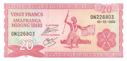 Burundi 7db klf modern bankjegy T:I