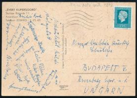 1973 A női kézilabda válogatott tagjainak aláírása képeslapon