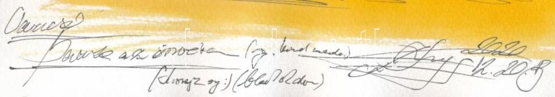 ZéKovács József (Zé Kovács Jozsef, 1951-): Sancho lovon (Don Quichote illusztráció), 2020. Akvarell,...