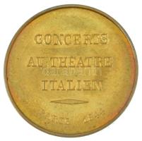 Franciaország 1844. "Liszt Ferenc koncert 1844 Párizs" kétoldalas bronz emlékérem utánvere...