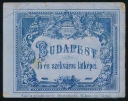 cca 1880 Budapest fő- és székváros látképei, litho leporelló, borítón sérüsekkel