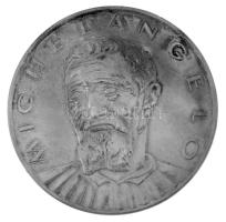 Kiss Kovács Gyula (1922-1984) DN "Michelangelo" kétoldalas ezüstözött bronz emlékérem (60mm) T:XF, ezüstözés kopás