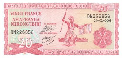 Burundi 6db klf modern bankjegy T:I