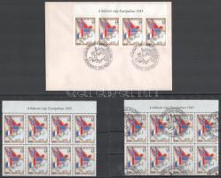 1995 Europa CEPT 2 db nyolcastömb ívszéli felirattal + négyescsík ívszéli felirattal, alkalmi bélyegzésű borítékon (min. 14.100)