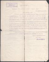 1905 Wechsler Lajos (1861-1912) újságíró és fordító (többek közt Jókai regényeit ültette át német nyelvre) levele Gerő Ödön (1863-1939) műkritikus, íróhoz, amelyben felajánlja Gerő "Két világban" c. regényének németre fordítását. Bő fél géppel írt oldal, Wechsler Lajos autográf aláírásával, fejléces papíron, szakadásokkal. Irodalomtörténeti ritkaság!