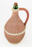 Műanyag hálóval font üveg demizson, m: 31 cm