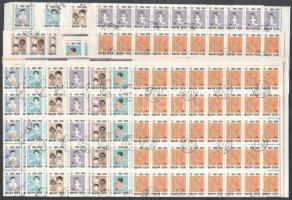 1963 Vöröskereszt V. 70 db sor ívdarabokban + Újév I. 20 db sor ívdarabokban + Siófok sor teljes ívben és ívdarabokban + 1953 Üdülők 100 db sor összefüggésekben, ívekben, ívdarabokban (87.000)