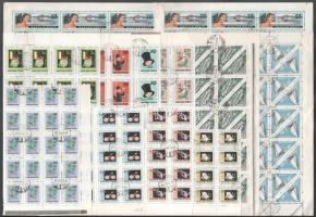 1963 Vöröskereszt V. 70 db sor ívdarabokban + Újév I. 20 db sor ívdarabokban + Siófok sor teljes ívb...