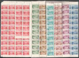 1963 Vöröskereszt V. 70 db sor ívdarabokban + Újév I. 20 db sor ívdarabokban + Siófok sor teljes ívb...