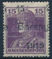 Baranya I. 1919 Károly 45/15f próbanyomat, Bodor vizsgálójellel