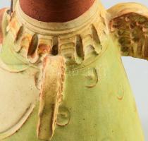 Kiss Roóz Ilona (1920-2010): Fuvolázó angyalka váza. Jelzett, hibátlan, m: 22 cm