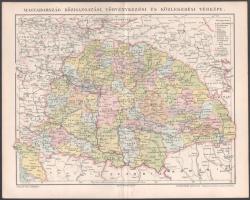 Magyarország közigazgatási, törvénykezési és közlekedési térképe, Pallas Nagy Lexikona, kiadja: Posner Károly és Fia, 24×30 cm