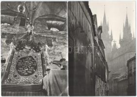 PRÁGA - 12 db MODERN nagyméretű Kafkova Praha képeslap, saját tokban / PRAHA - 12 modern big size Kaffka postcards, in their own case