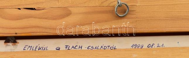 Dóka Zoltán (1954-?): Az akt és én. Olaj, farost, jelezve jobbra lent. Hátoldalán Képcsarnok Vállala...