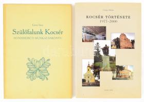 Utassy Miklós: Kocsér története 1977-2000. + Gévai Imre: Szülőfalunk Kocsér. Honismereti munkatankönyv. Megjelent 400 példányban. Kocsér, 2000. Kiadói papírkötés, kissé kopottas állapotban.