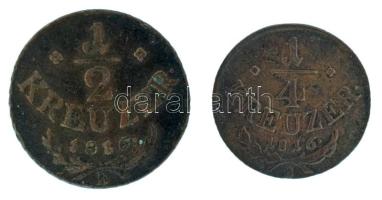 1816B 1/4kr Cu Körmöcbánya + 1/2kr Cu Körmöcbánya T:XF,VF 1816B 1/4 Kreuzer Cu Kremnitz/Kremnica + 1/2 Kreuzer Cu Kremnitz/Kremnica C:XF,VF