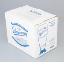 'Staropramen' üveg söröspohár készlet, eredeti dobozában, 6 db, 0,5 l, m: 21 cm