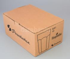 'Hoegaarden' üveg söröskorsó készlet, eredeti dobozában, 6 db, 0,5 l, m: 16 cm