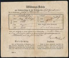 1873 Besztercebánya, Neusahl, német-szlovák kétnyelvű dokumentum