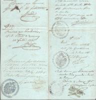 1863-1865 Útlevél (Schub-Paß / Tolonczlevél) részlet sok bejegyzéssel